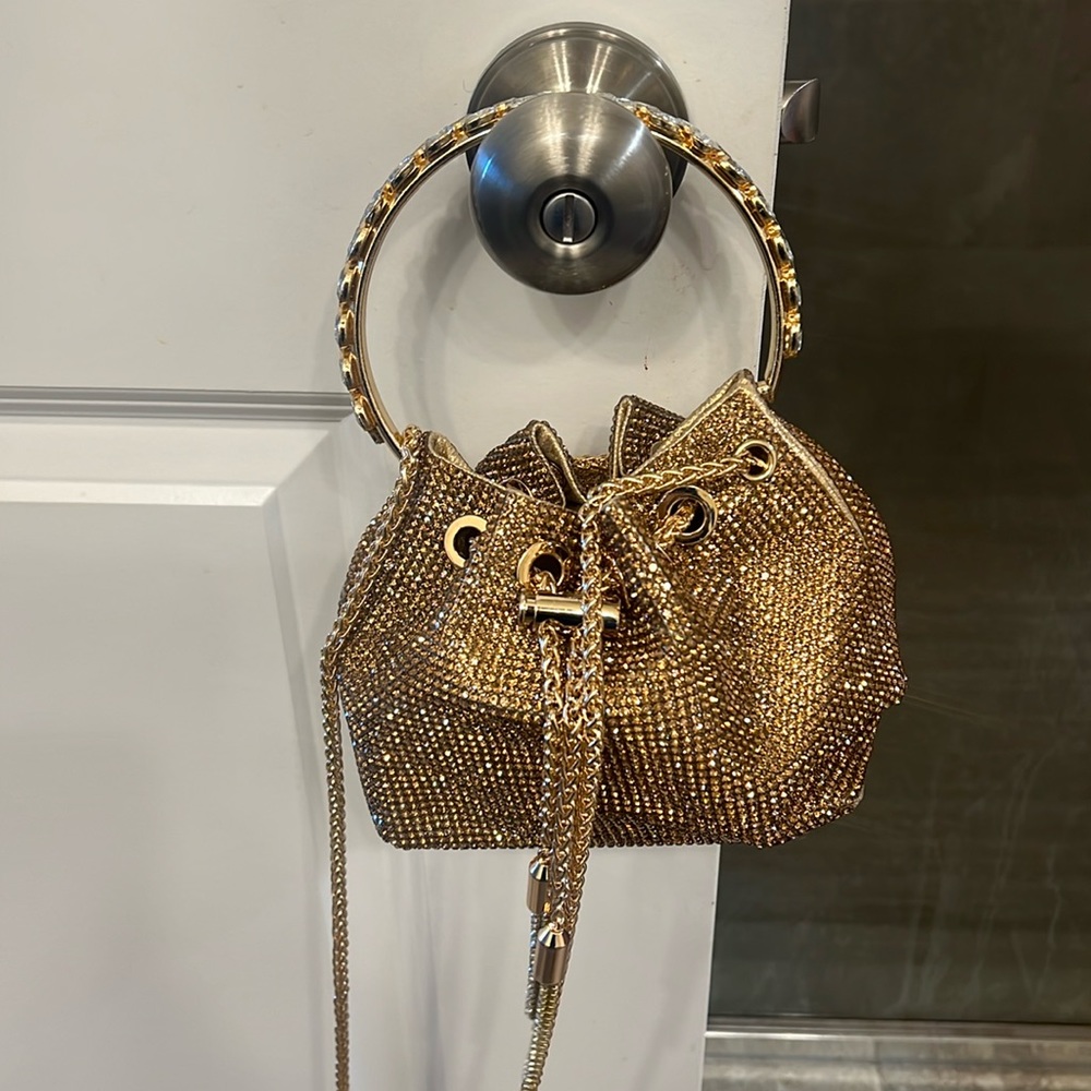 NVW Rhinestone Gold bucket bag - SMALL/Evening bag